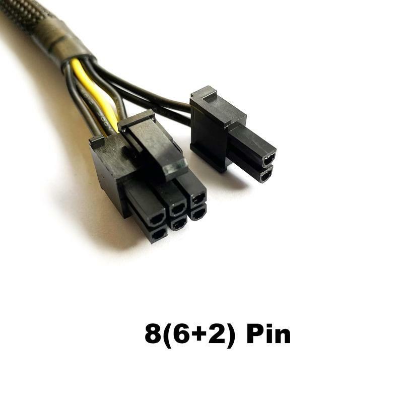 6 Pin to Dual PCIe 8 Pin Extension Cable for Mining Video Card Braided Sleeves