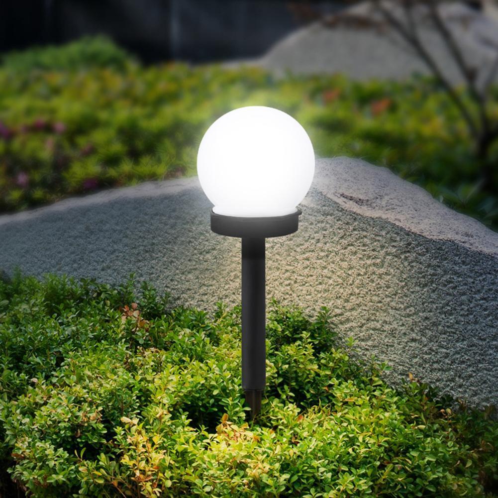 3pcs Waterproof LED Solar Round Bulb Lawn Lamps Spike Outdoor Garden Lights