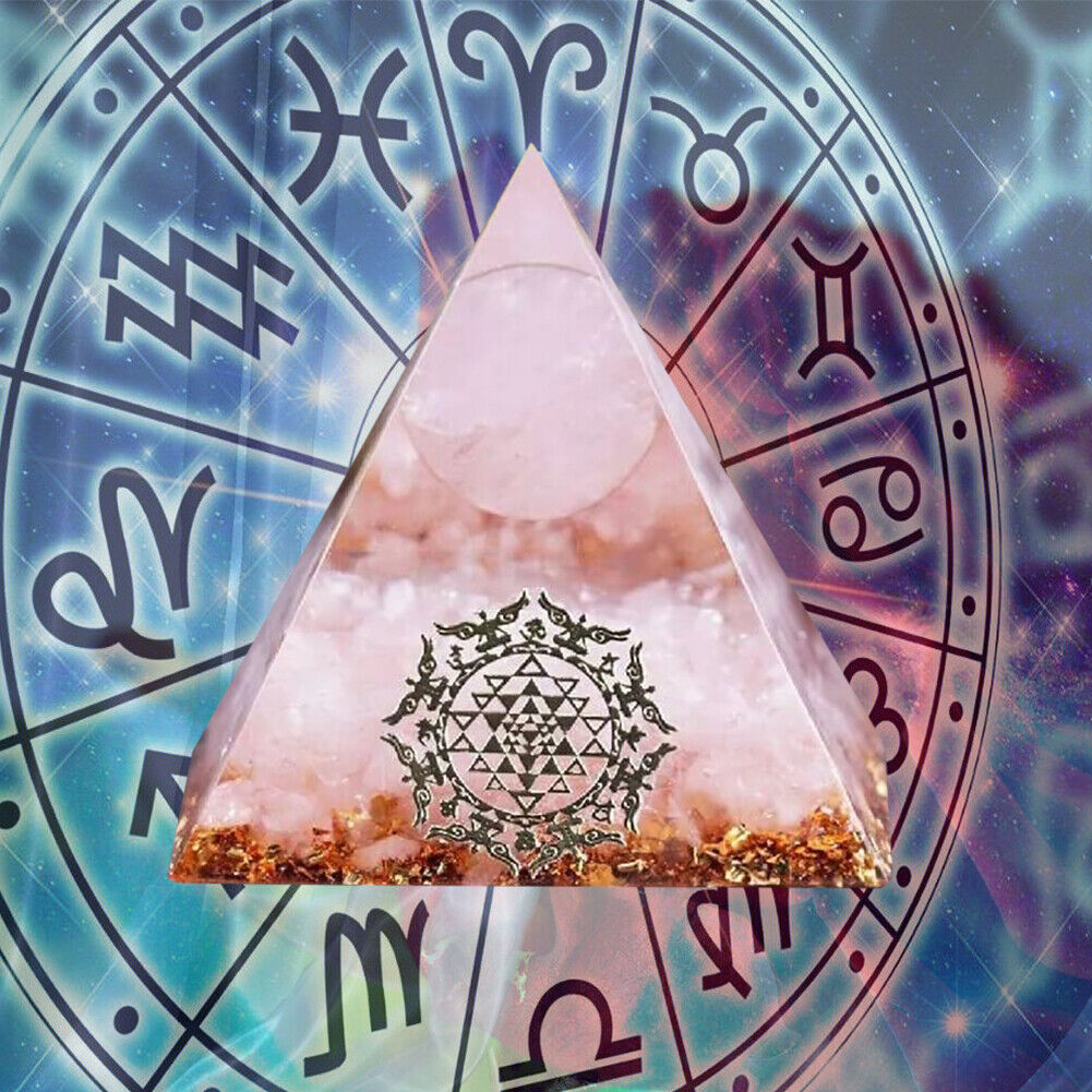 Crystal Pyramid Healing Energy Meditation Crystals Home Office Decor (D)