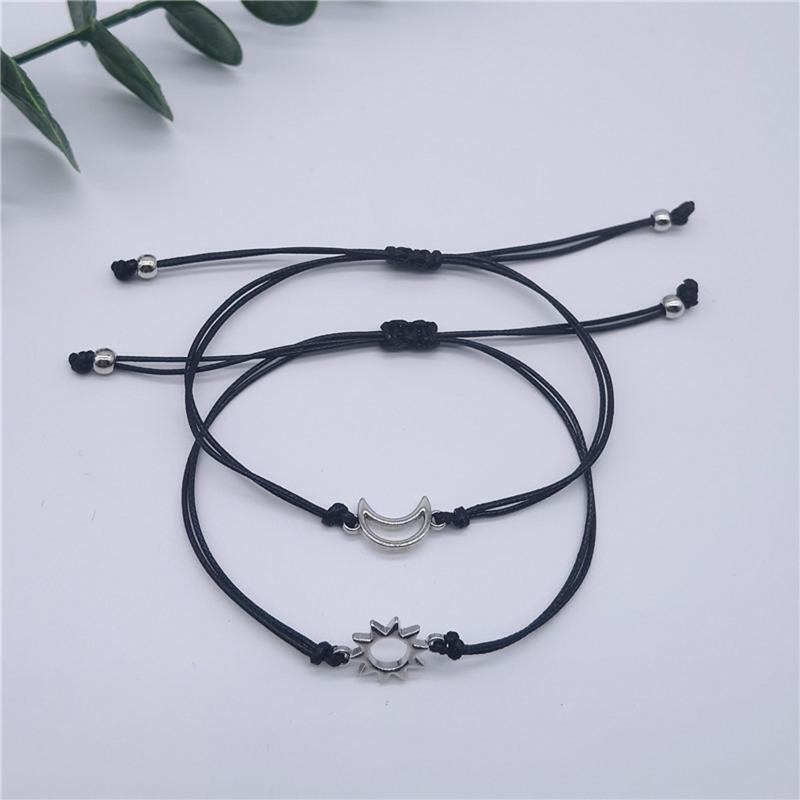 Handmade Sun Moon Bracelet 2x/Set Couple Bracelet Jewelry Decor Valentine's Gift