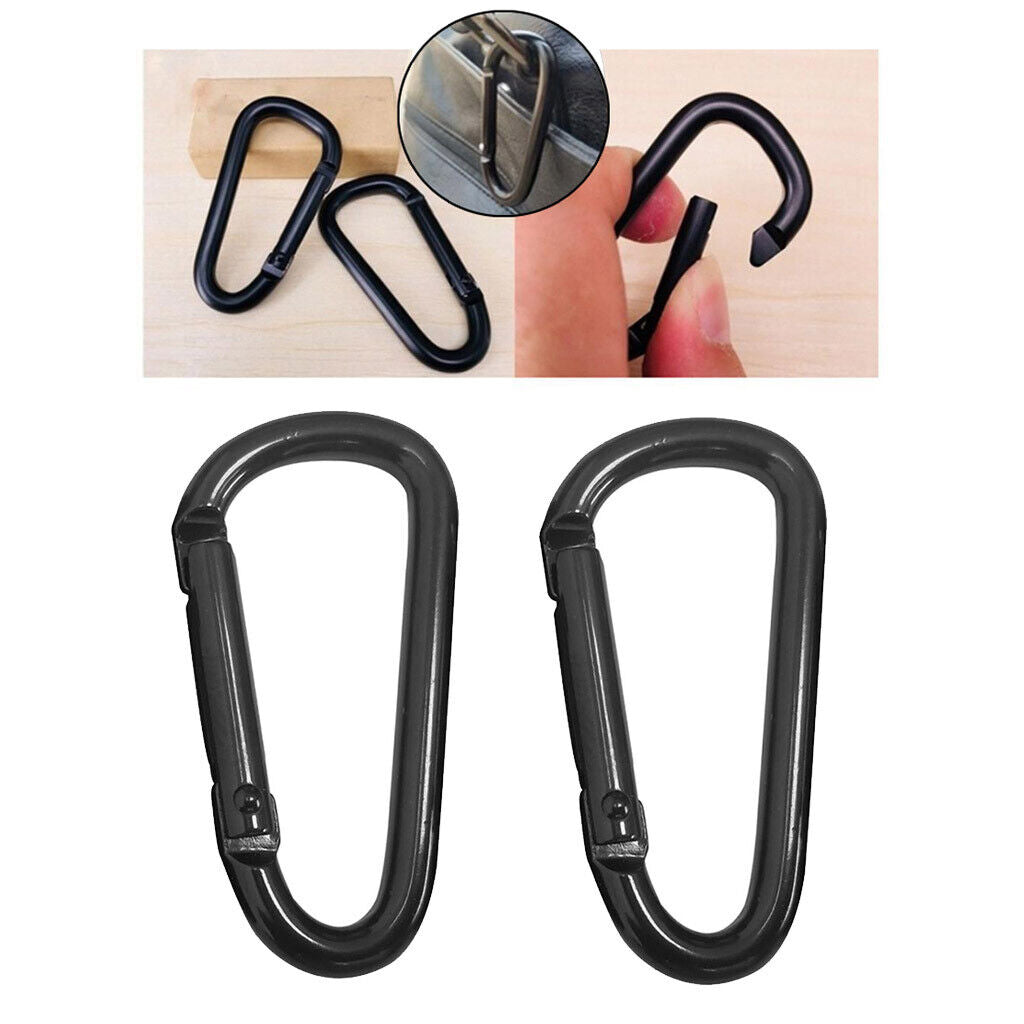 2Pieces Heavy Duty Spring Loaded Carabiner  Clasp Karabiner Carabina -