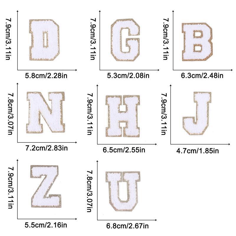 Towel Embroidered English Letter Patches 26Pcs Polyester Alphabet Patch