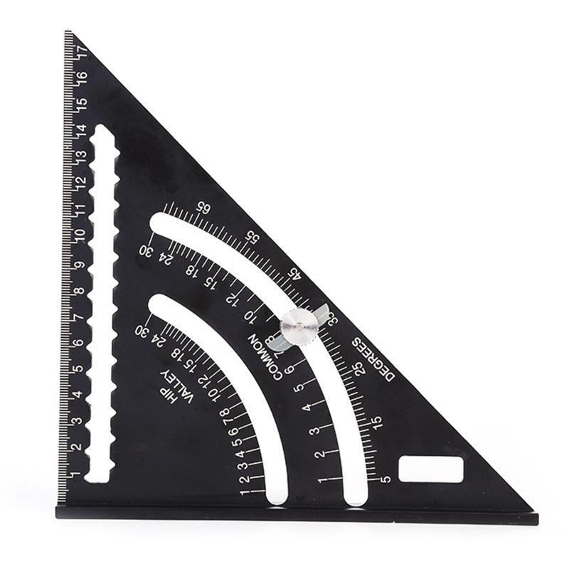 7" Metric Angle Protractor Triangle Ruler Woodworking Line Ruler Measuring Gauge