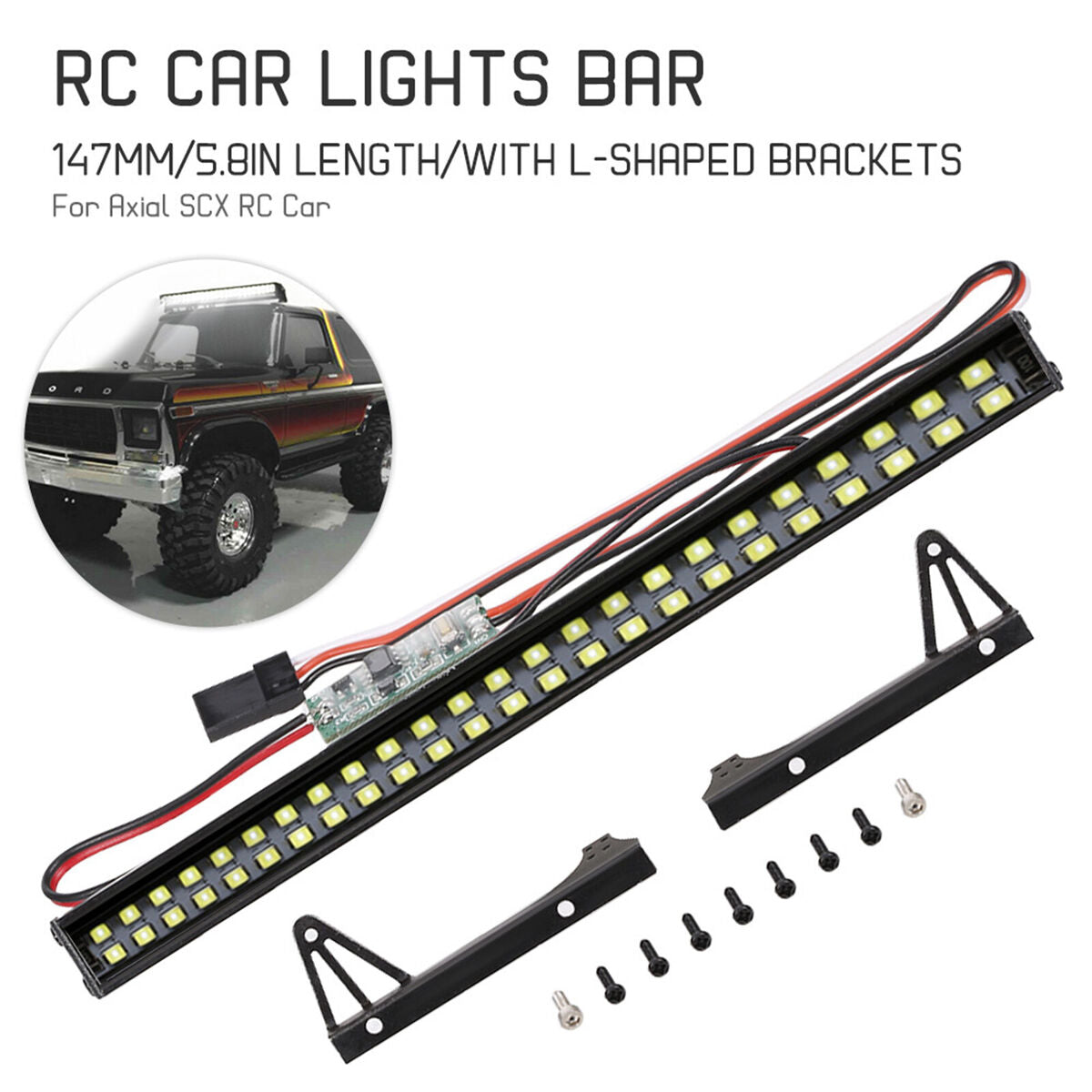 RC Car Roof Lamp 48 LED Light Bar for 1/10 Hsp Redcat Traxxas Rc4wd Axial