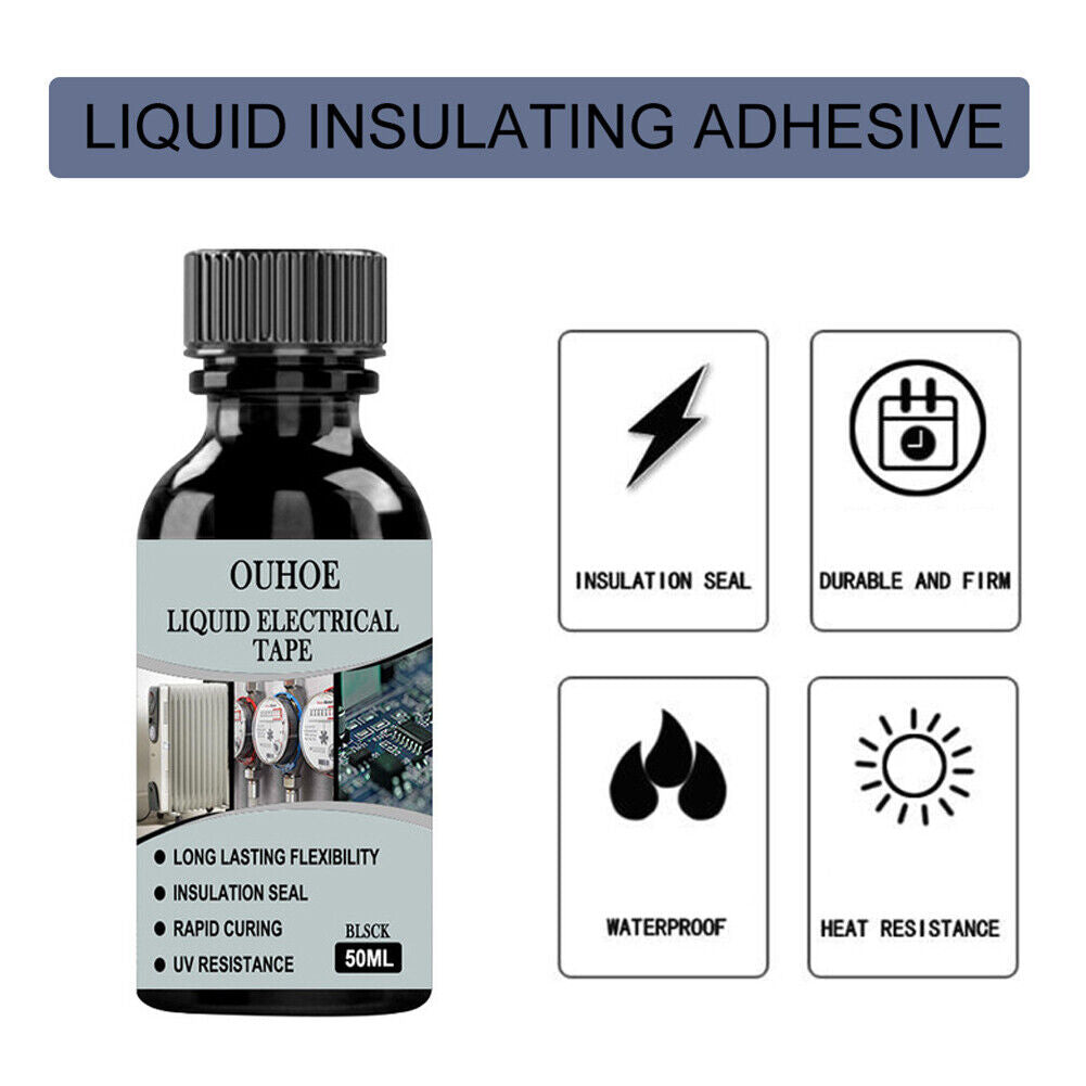 Waterproof UV Protection Liquid Insulation Insulating Glue (Black 50ml)
