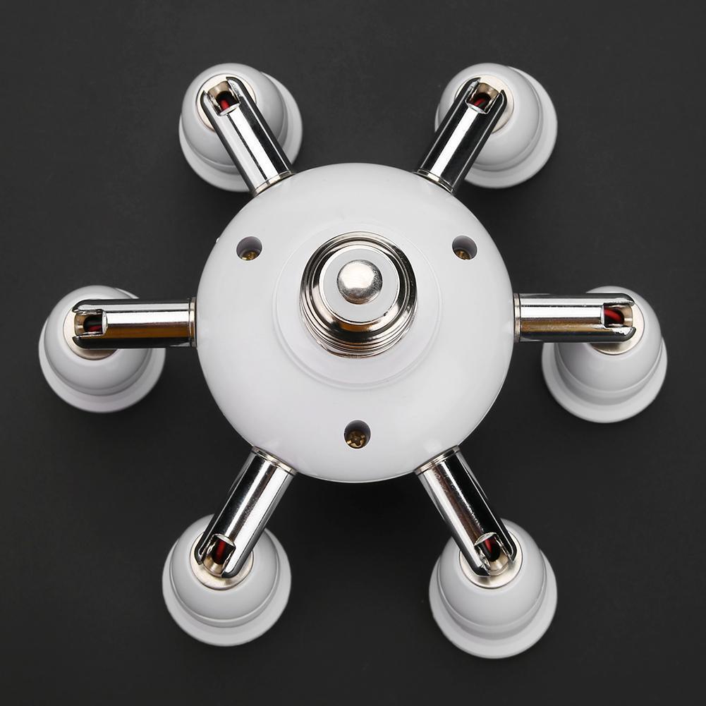 Adjustable E27 Splitter 7 Heads Lamp Base LED Bulb Adapter Holder Socket