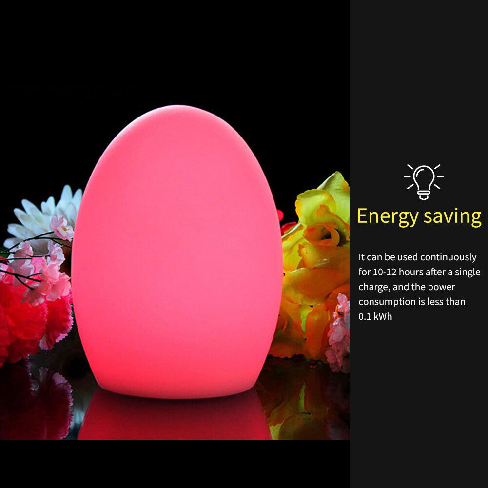 Egg Shape LED Night Lights Colorful Remote Party Atmosphere Light (Battery)