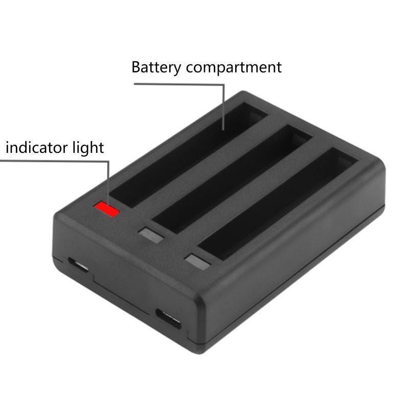 Battery Charger 3 Port Battery Charging Station Hub for 360 ONE X2 Panoramic