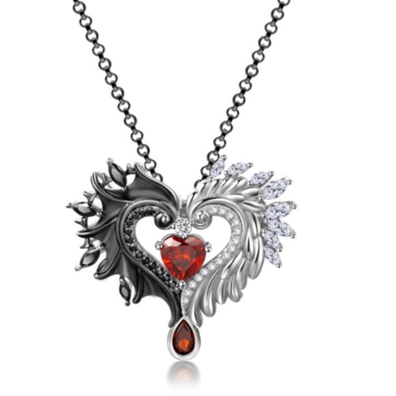 Wing Shaped Necklace Clavicle Chain Heart Pendant Choker Jewellery Gifts Girl