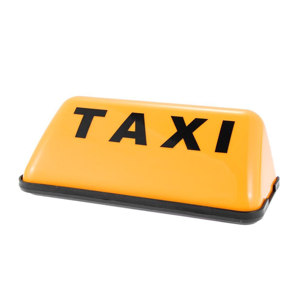 Yellow Base Adhesive Universal Taxi Sign Car Sign Lamp Cab Roof Top Topper 12V