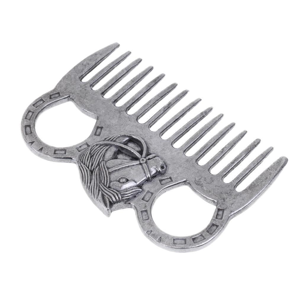 Prettyia Stainless  Grooming Comb Equestrian Hair Currycomb Tool