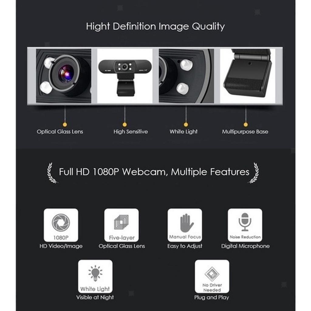 Computer Web Camera Webcam USB Camera Laptop for Gaming/Remote Study/Work