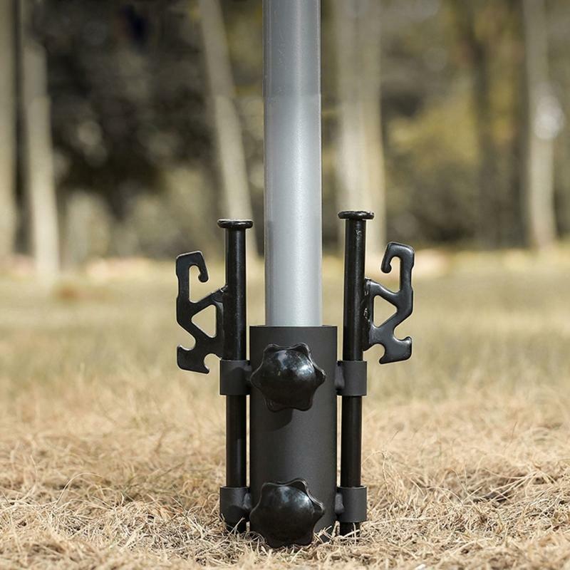 Portable Awning Rod Holder Outdoor Camping Canopy Rod Metal Fixed Tube Windproof