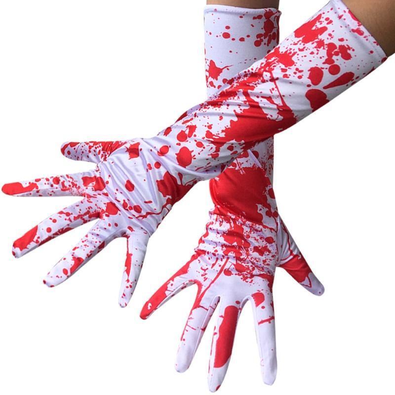 Bloody Gloves Long Halloween Fancy Dress Costume Nurse Zombie Dress Up Costumes