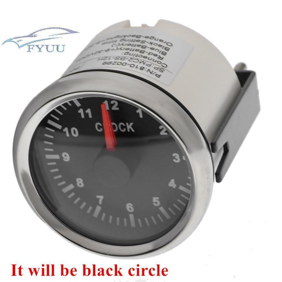 52mm Car Boat Yacht Red Backlight Instrument Hour Meters 0-12 Hours Clock Gauge
