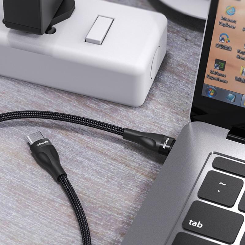 PD 100W Fast Charging Cable 2 in 1 USB C to Type C Cable 1.4M USB C Data Line