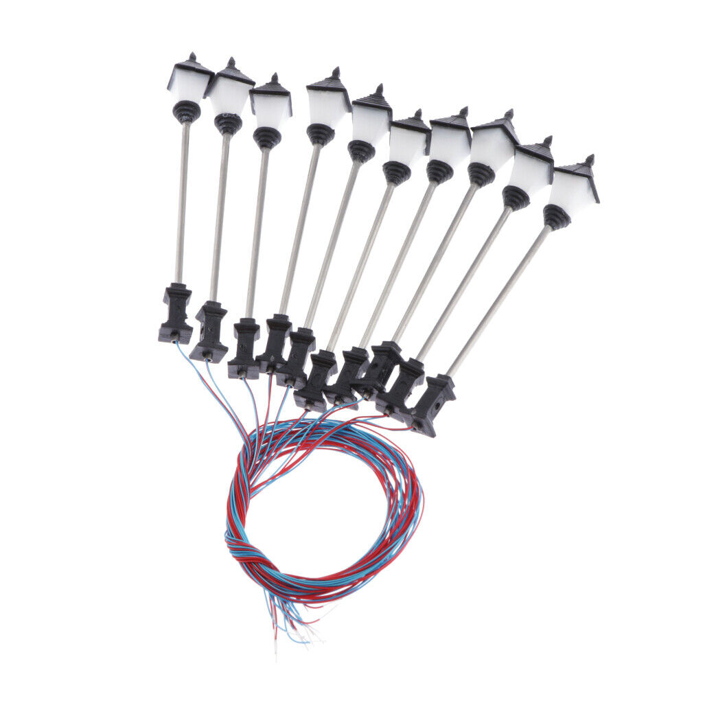 10Pcs Railway Led Lamppost   Lights 1:100 HO Scale 7cm 12V Layout