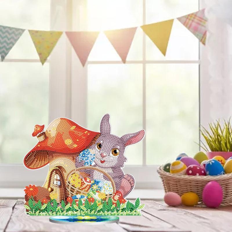 Easter Bunny Mushroom 5D Diamond Art Painting Ornaments DIY Desktop Decoration