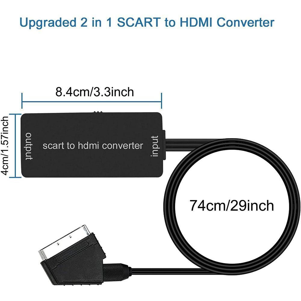 Projector Converter SCART to HDMI Video Audio Adapter Switch For Xbox VHS STB