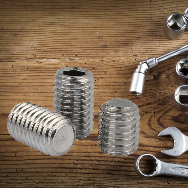 Flat Point Hexagon Socket Set Screws Headless 200Pcs/set M2.5 M3 M4 DIN913