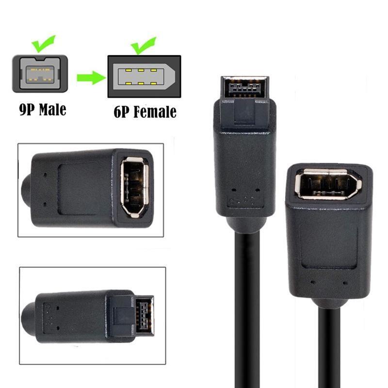 Professional 1394 6Pin Female to 1394b 9Pin Male Firewire Camera Connector Cable
