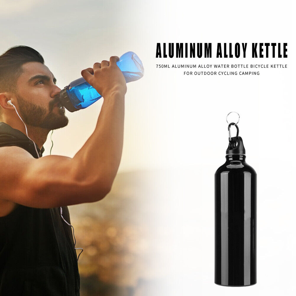 500ml Water Bottle Aluminum Alloy Bicycle Kettle for Cycling Camping Black