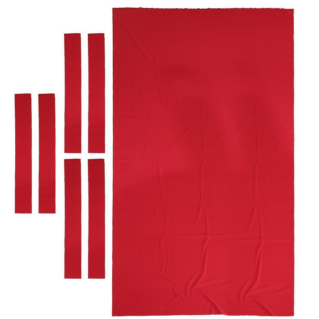 9ft Worsted Billiard Pool Table Cloth Pool Table Felt w/ Cushion Rail Red