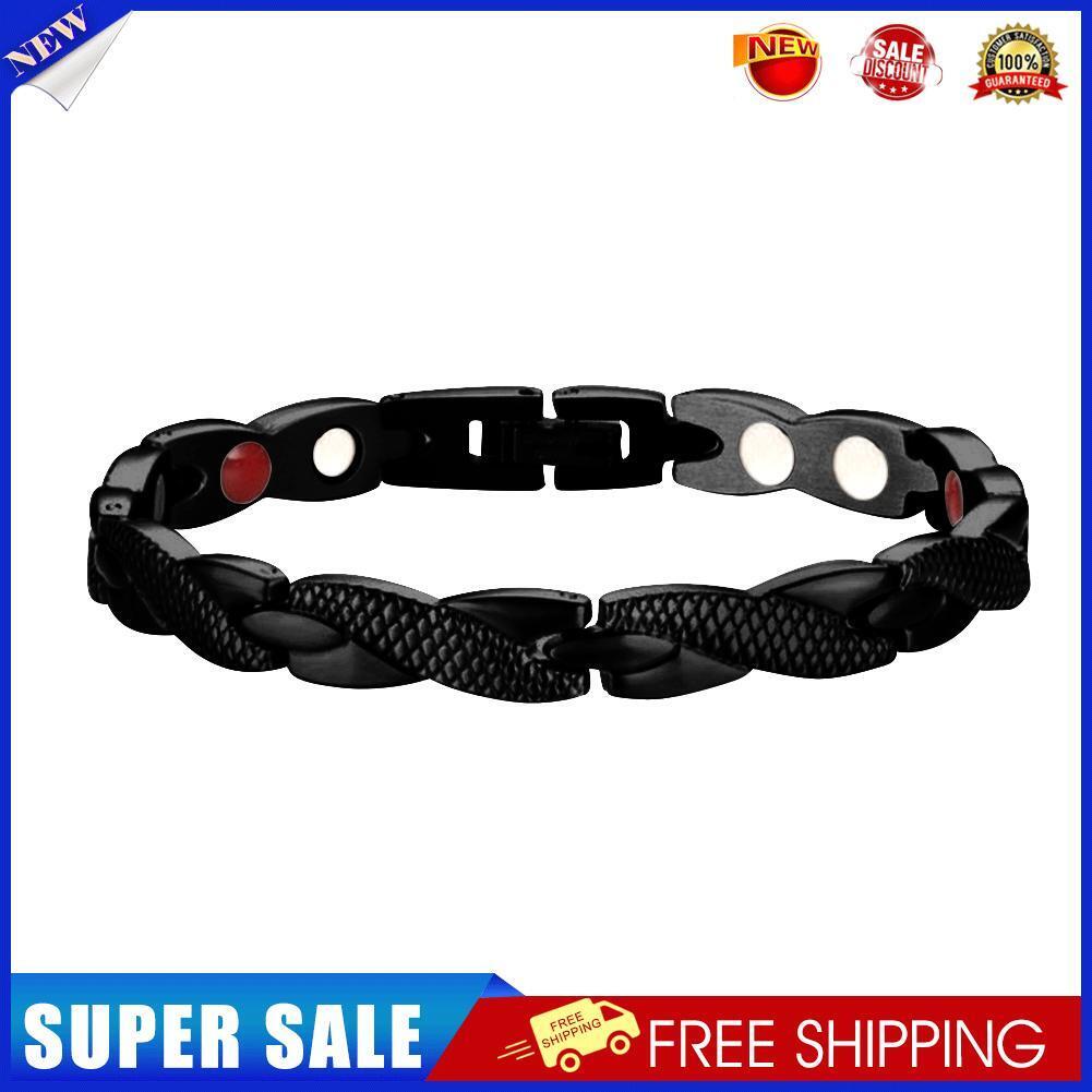 Twisted Dragon Magnetic Therapy Couple Bracelet Detachable Bangles (Black)