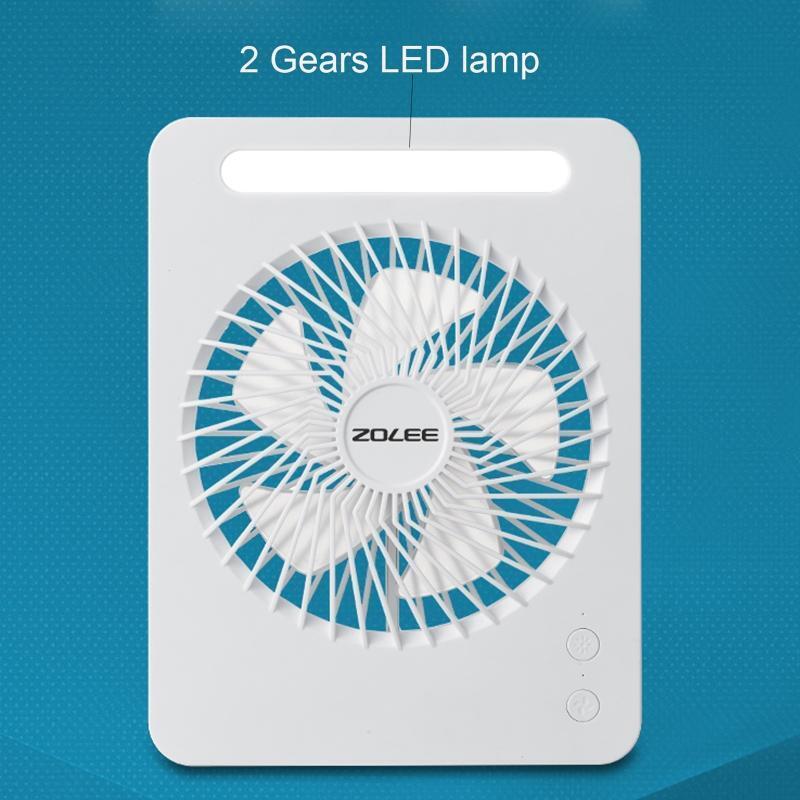 3-Speed Electric Fan 2 in 1 Table Fan with LED Light 2400mAh for Kids Bedroom