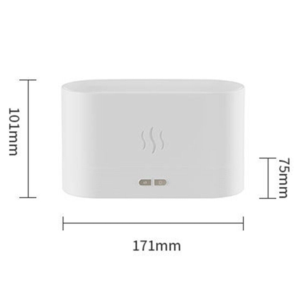 Portable Mute Flame Light Humidifier Aroma Diffuser for Home Office (White)