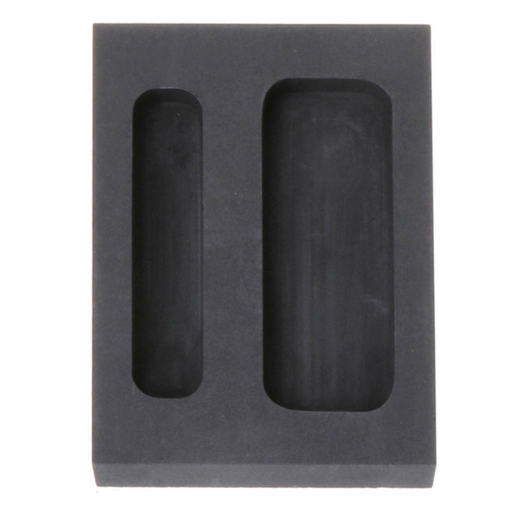 Set of 2 High Purity Graphite Ingot Mold Smelting Tool Jewelry Making Black