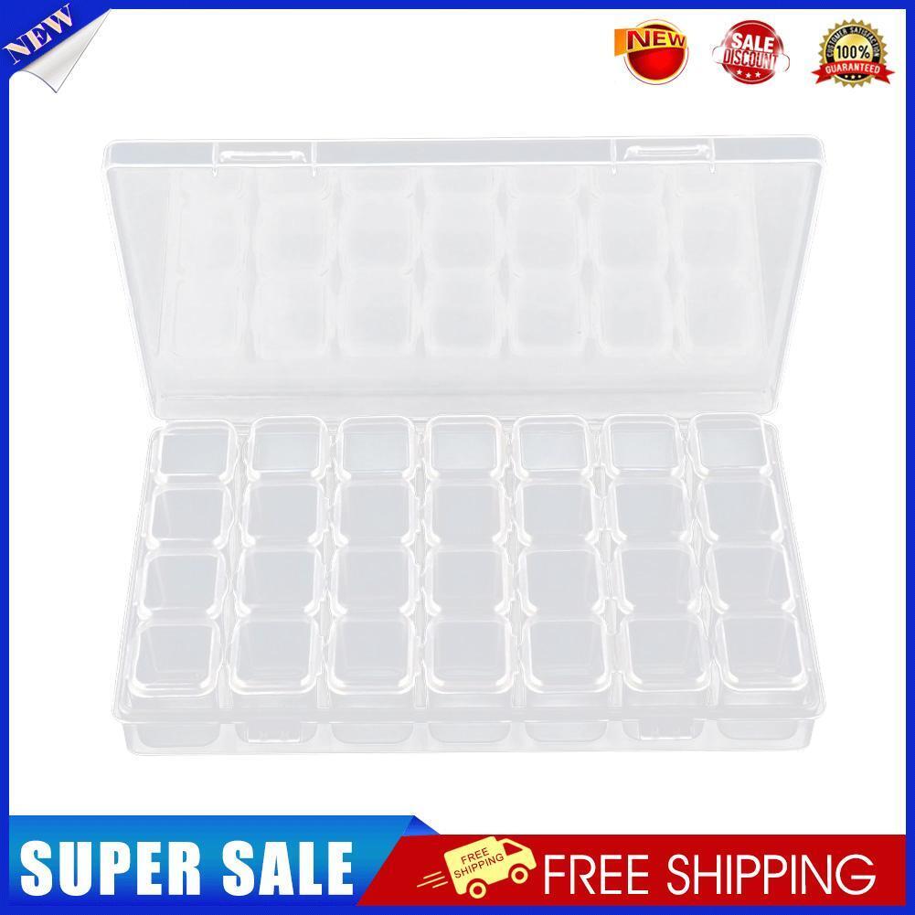 28 Grids Nail Storage Box Art Alex Transparent Organizer Makeup Beauty Tool