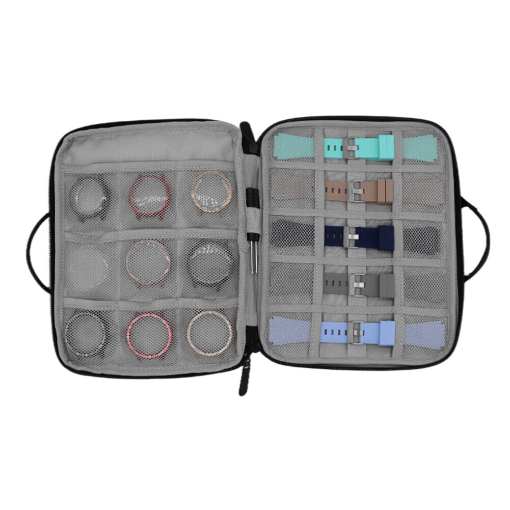 Portable Watch Strap Storage Bag Organizer Watchband Holder Box (Gray)