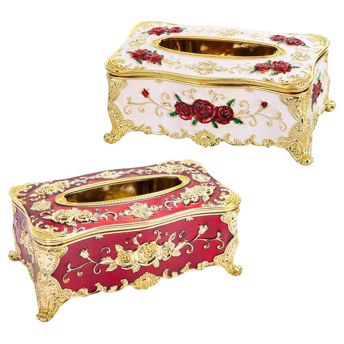 2Pcs Creative Ornate Tissue Box Cover Square Paper Toilet Case Car Holder