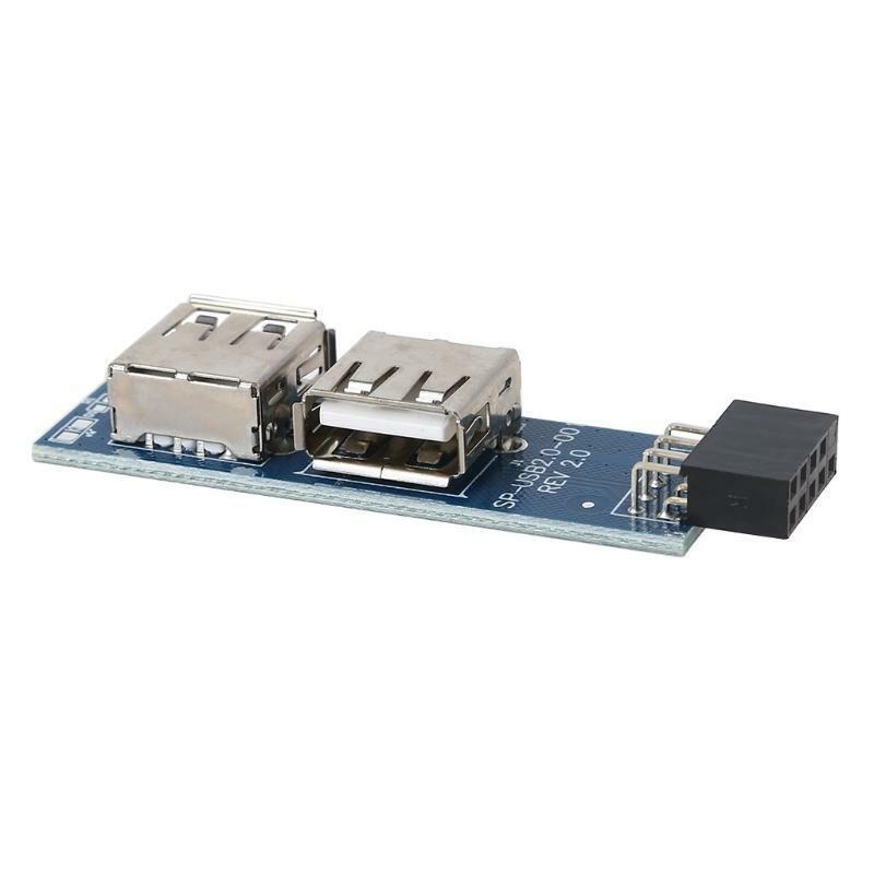 Motherboard 9PIN to 2 port USB2.0 Adapter Connect USB devices Compat with USB1.1