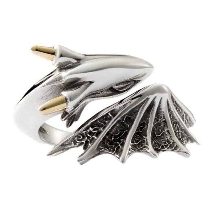 Personality Flying Dragon Open Ring Adjustable Band Ring for Men Women Boy Teen
