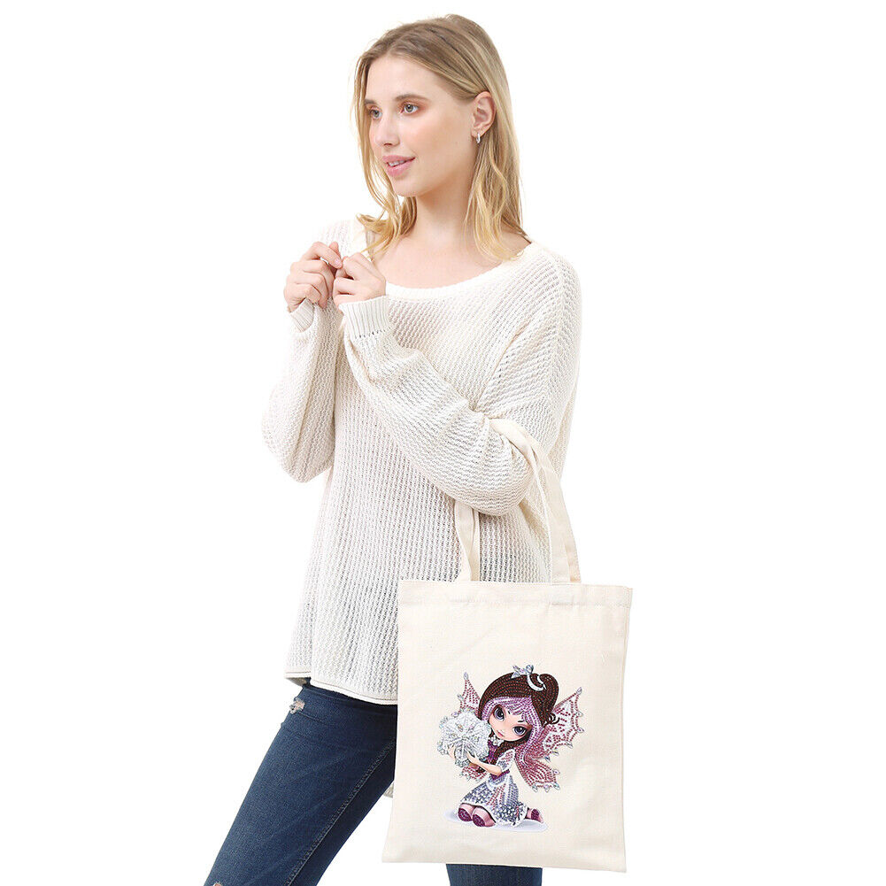 DIY Girl Diamond Painting Shopping Tote Bags Mosaic Kit Art Drawing (BB017)