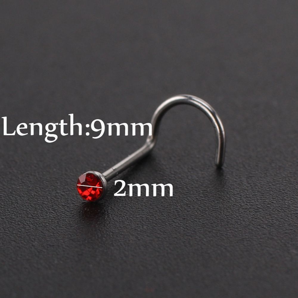 Fashion Surgical Steel Nostril Hoop Nose Piercing Crystal Screw Stud Nose Ring
