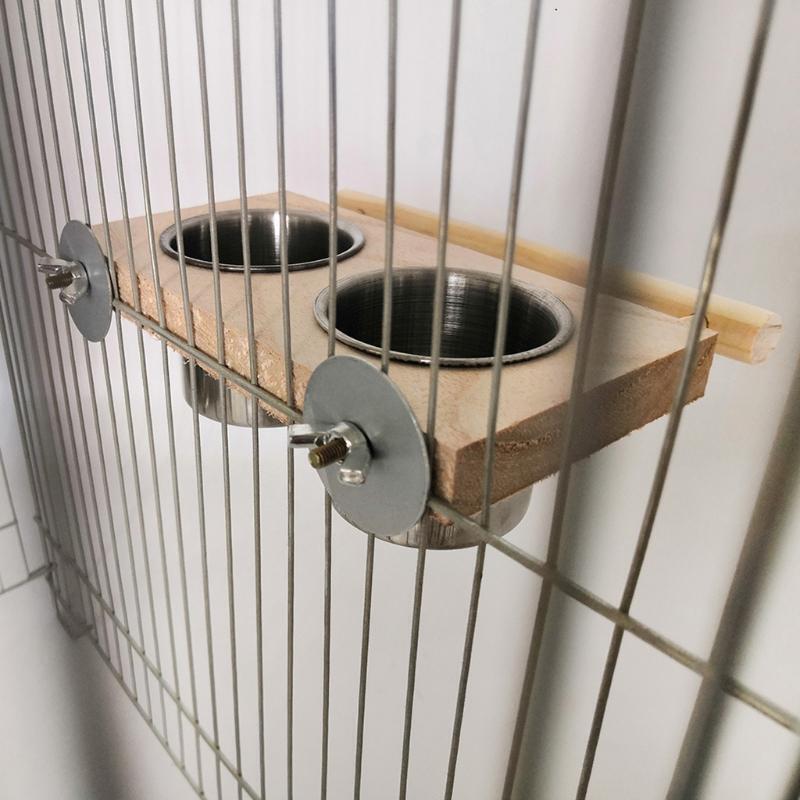 Bird Perch Feeder Detachable Feeding Cups Water Bowl for Lovebirds Cockatoos