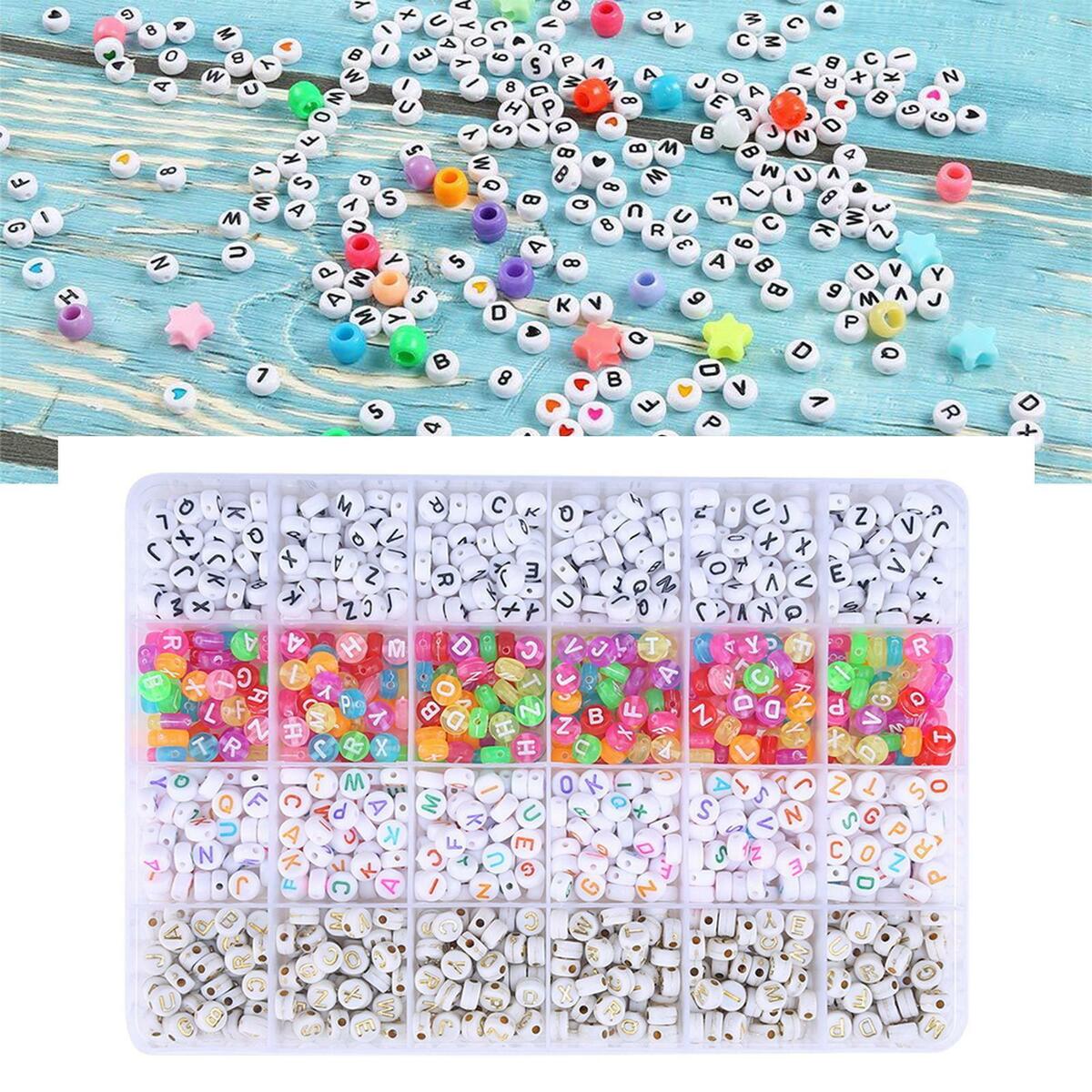 Alphabet Letter  Set Loose Spacer Bead 6mm A-Z for DIY Jewelry Making