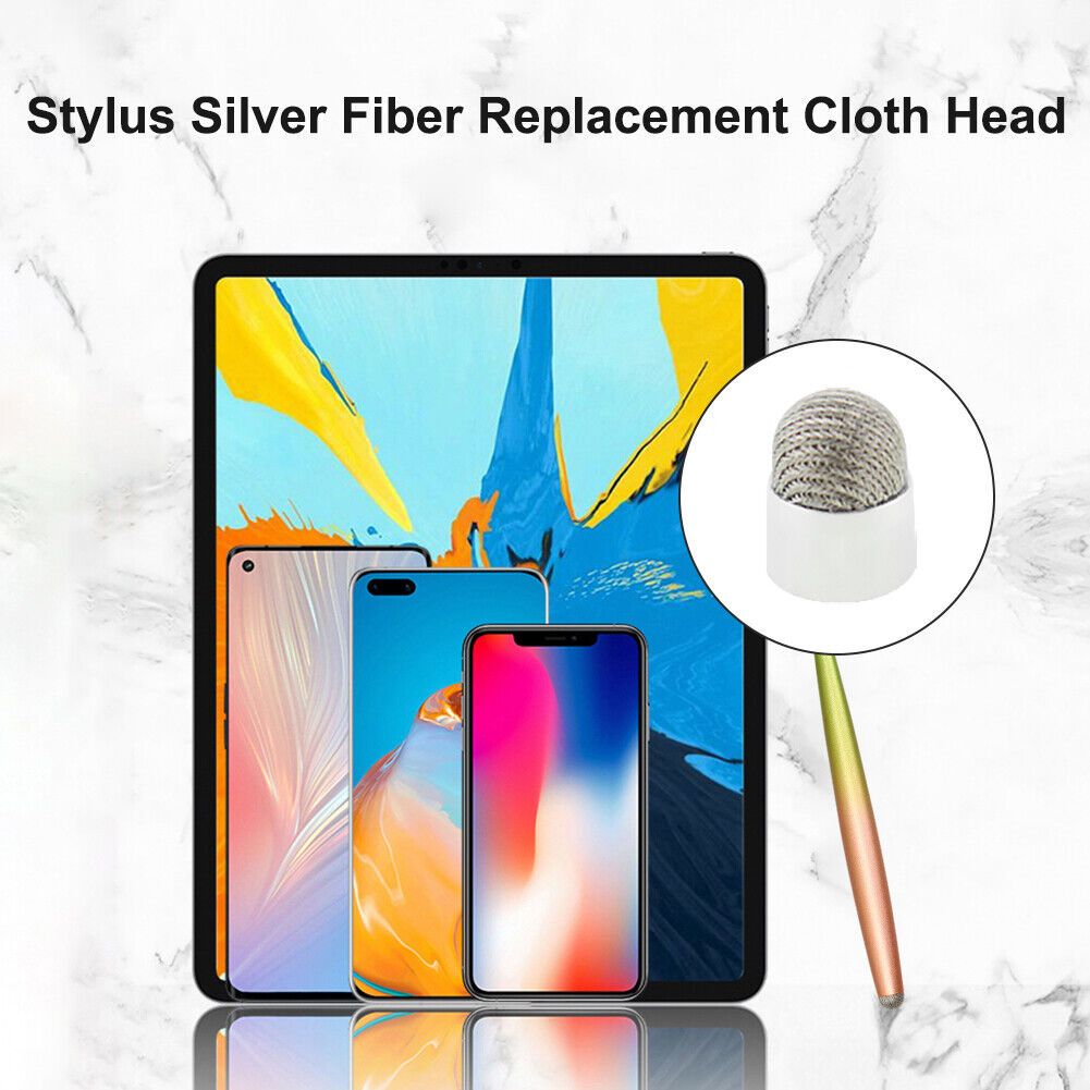 5pcs Conductive Stylus Pen Fiber Cloth Head Laptop Tablet Touchscreen Nibs