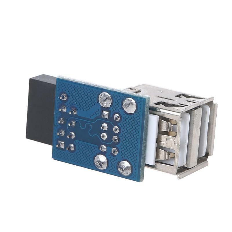 Mini Internal PC USB 2.0 2 Port 9Pin Female To Female Adapter Converter