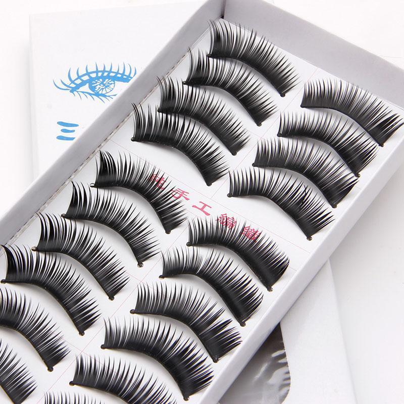 10 Pairs Natural Thick Black Long False Eyelashes Makeup Charming Eyes Lashes