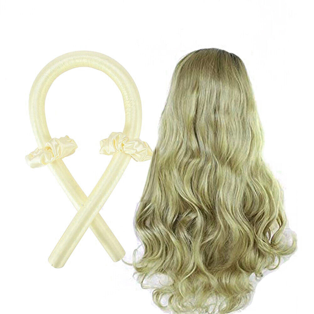 Heatless Curling Rod Foam Sponge Soft Hair Roller Styling Tools (Yellow)