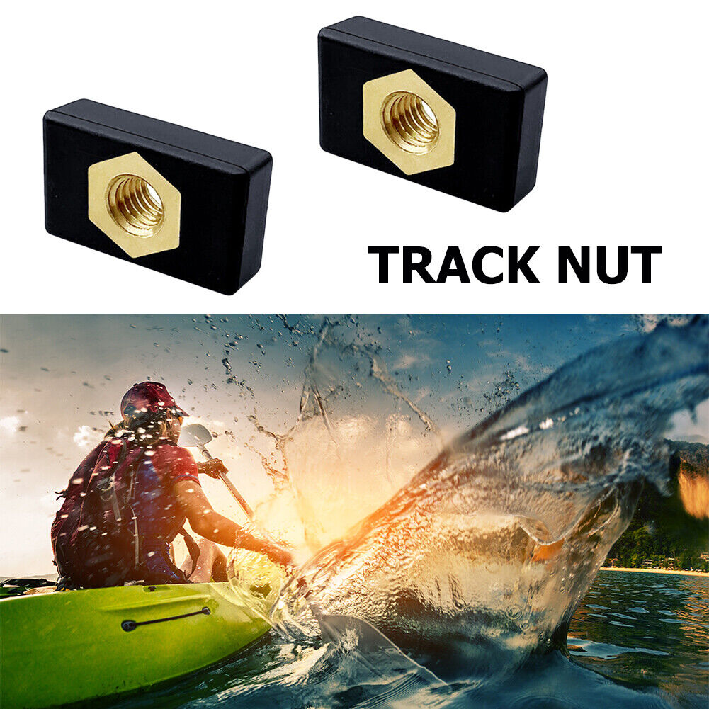 2pcs Brass Kayak Slide Rail Nut Hardware Canoe Fishing Pole Rod Holder Base