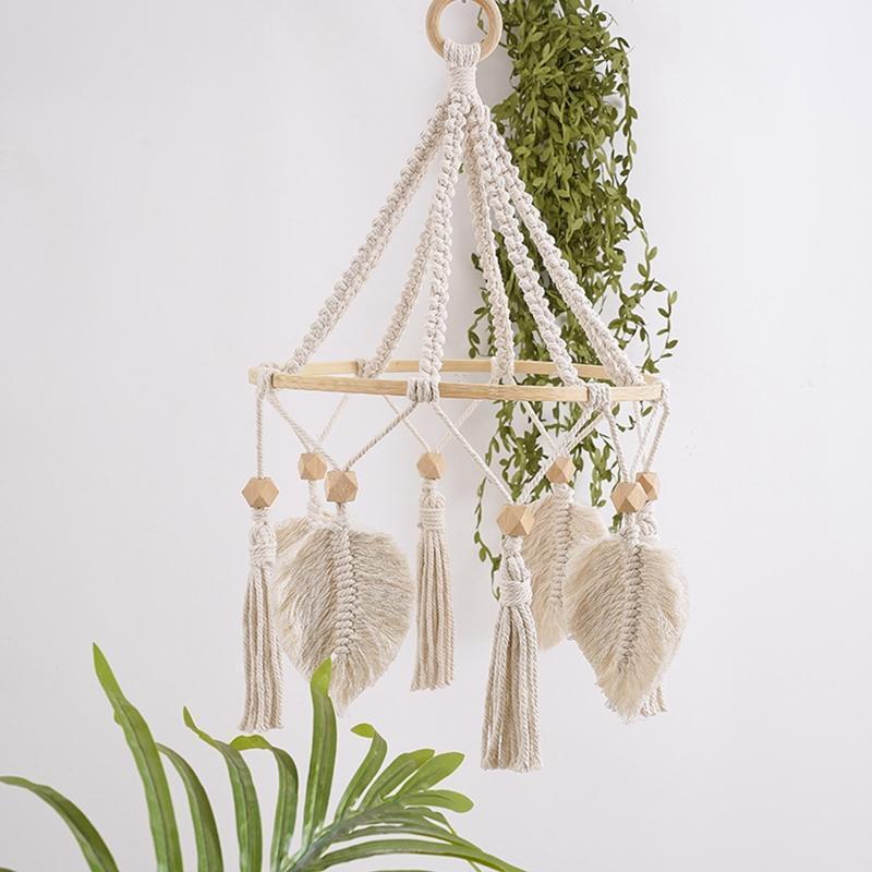 Bedroom Bedside Wall Decoration Leaves Tassel Hangings Photo Props for Children