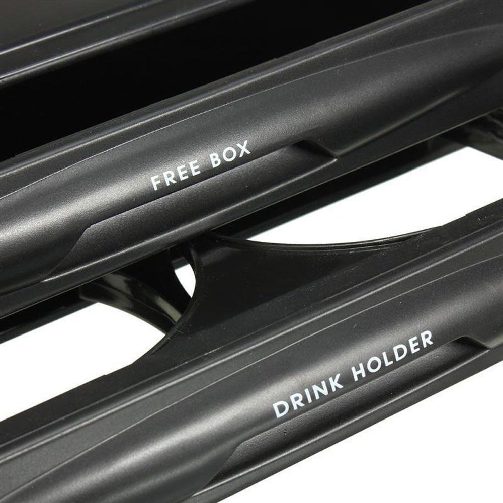 Black Trim Kit Dash Drink Cup Holder Storage Box Car Radio Pocket Double Din