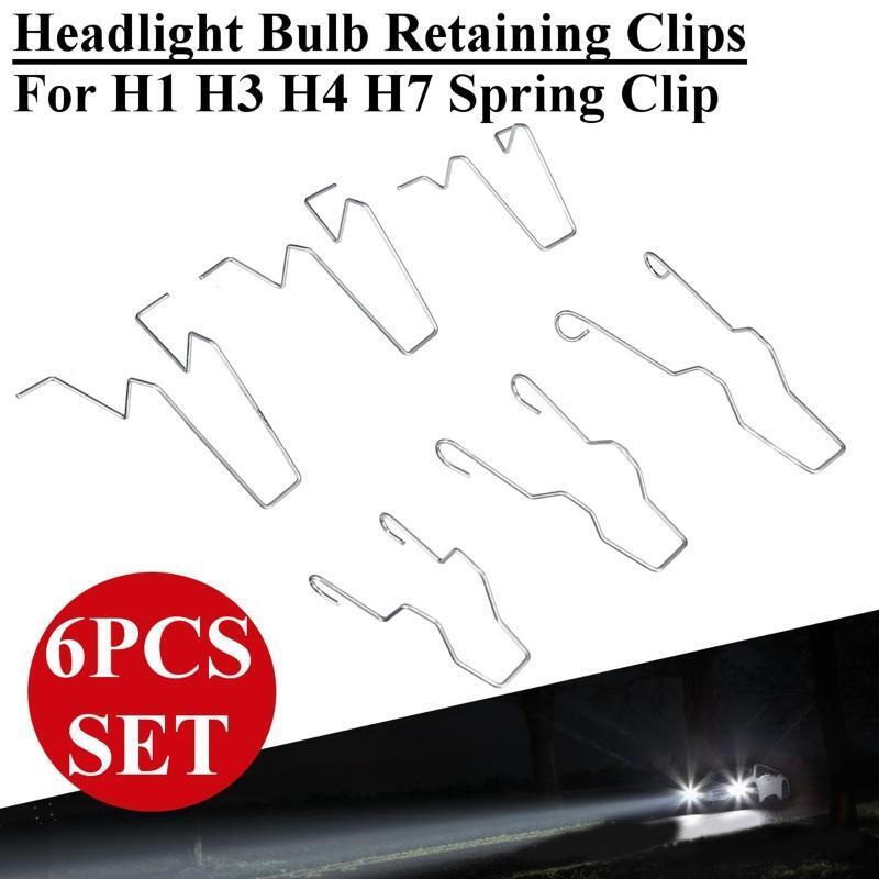Universal Car Headlight Clamp Headlamp Dip Dipped Beam Bulb Hoder Pack of 6