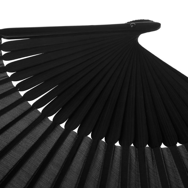 Chinese Style Black Folding Fan with Storage Bag Set Dance Performance Supplies