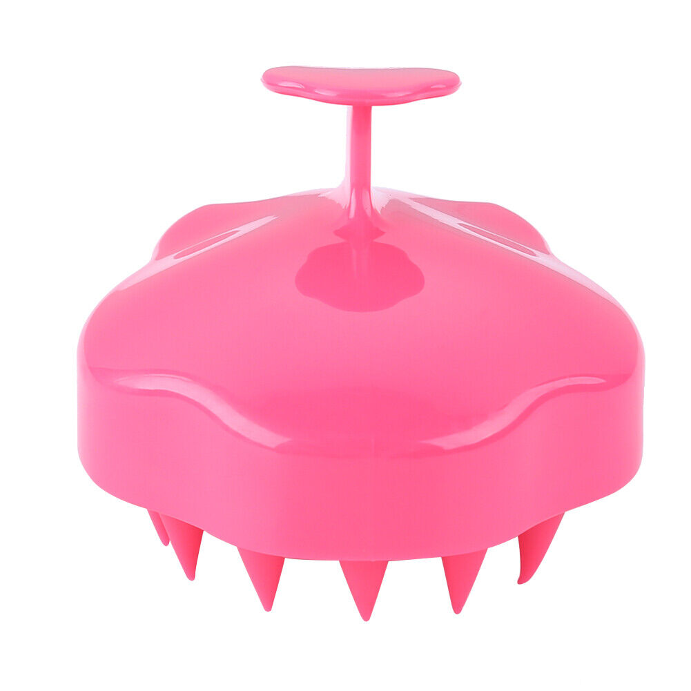 Silicone Hair Washing Comb Brush Head Scalp Massage Brush (Rose)